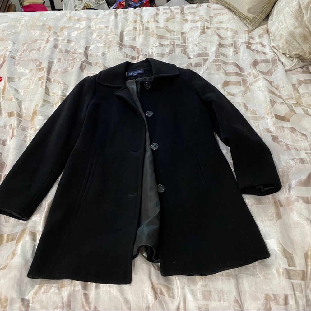 Anne Klein Black Wool Coat PL